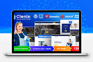 外贸企业Clenix主题清洁公司保洁服务WordPress主题模板下载