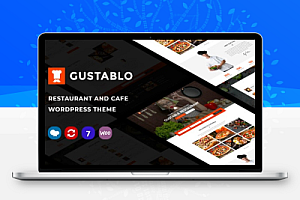 电商主题Gustablo主题WordPress餐厅酒店咖啡馆主题酒吧比萨店食品配送网站模板下载